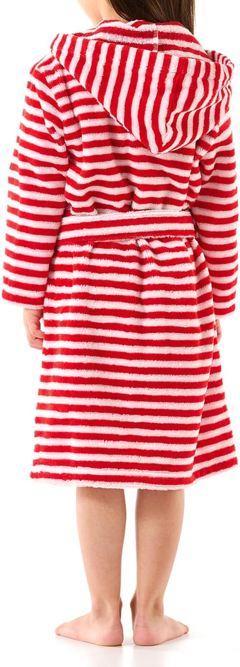 Schiesser Mädchen Bademantel 98 Rot Weiss Gestreift, 98 Rot Weiss Gestreift