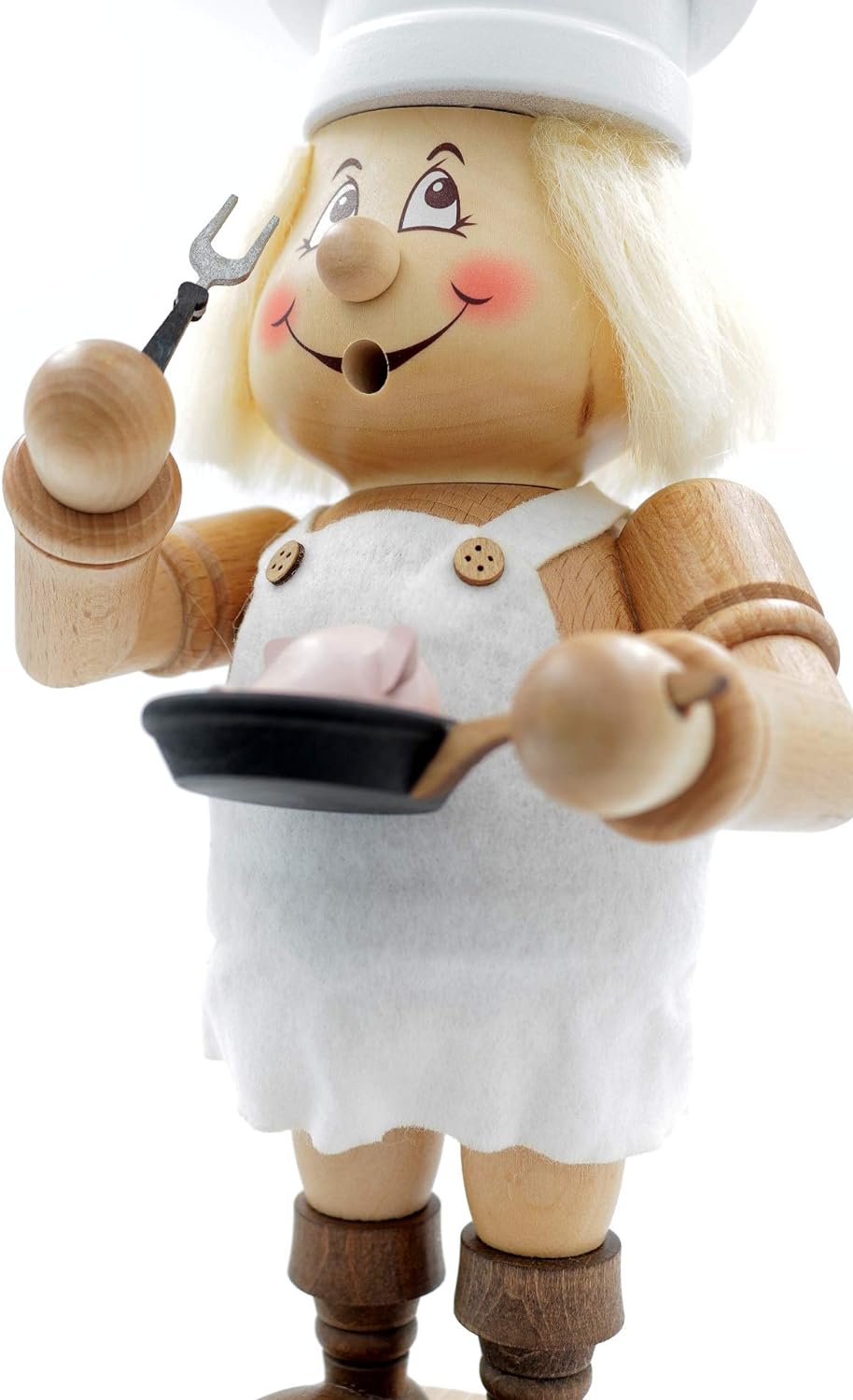 Kuhnert - Original Erzgebirgische Holzkunst Räuchermann Räucherfigur Wichtel 34cm - Koch, Koch