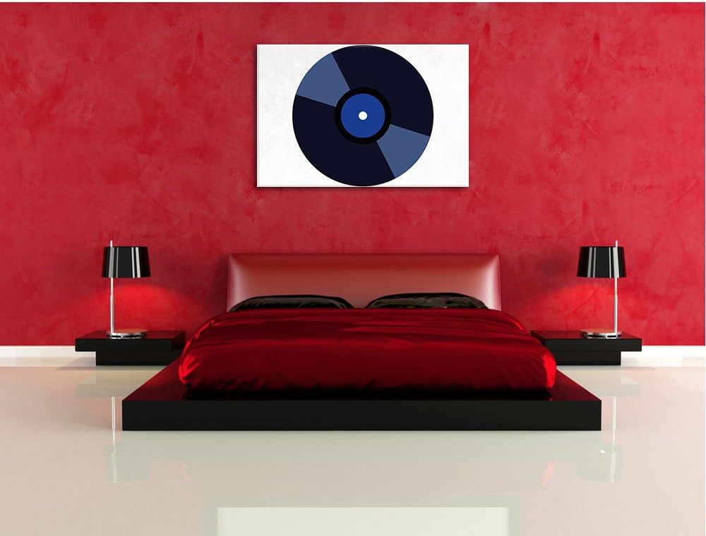 Pixxprint Rock 'n' roll Schallplatte als Leinwandbild/Grösse: 100x70 / Wandbild/Kunstdruck/fertig be