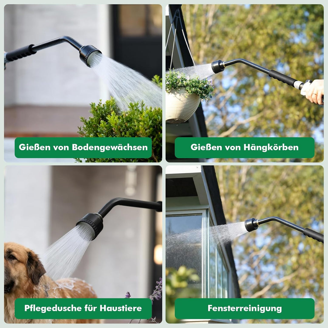 RESTMO Langer Giessstab, 61cm langer Gartenbrause mit voller, sanfter Dusche und Durchflusskontrolle