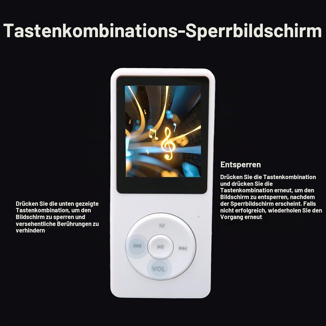 8 GB MP3 MP4 Player, Tragbarer Musik Player mit 1,8 Zoll TFT HD Bildschirm, Walkman Sportmusik Playe