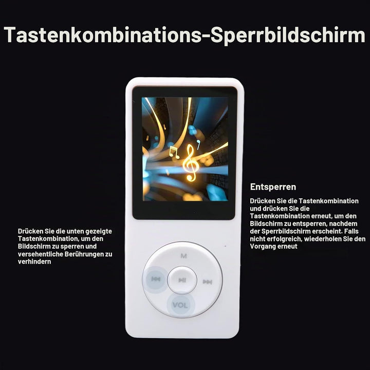 8 GB MP3 MP4 Player, Tragbarer Musik Player mit 1,8 Zoll TFT HD Bildschirm, Walkman Sportmusik Playe