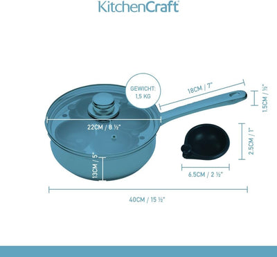 KitchenCraft Pochierpfanne, Eier Pochierer für 4 Eier, Eierkocher Kochtopf für pochierte Eier, Induk