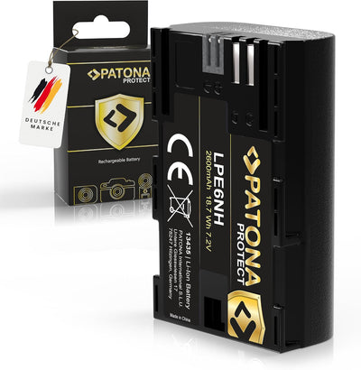 PATONA V1 Protect 2X Akku LP-E6NH (2400mAh) inkl. NTC-Sensor und V1 Gehäuse - mit PD Performance USB