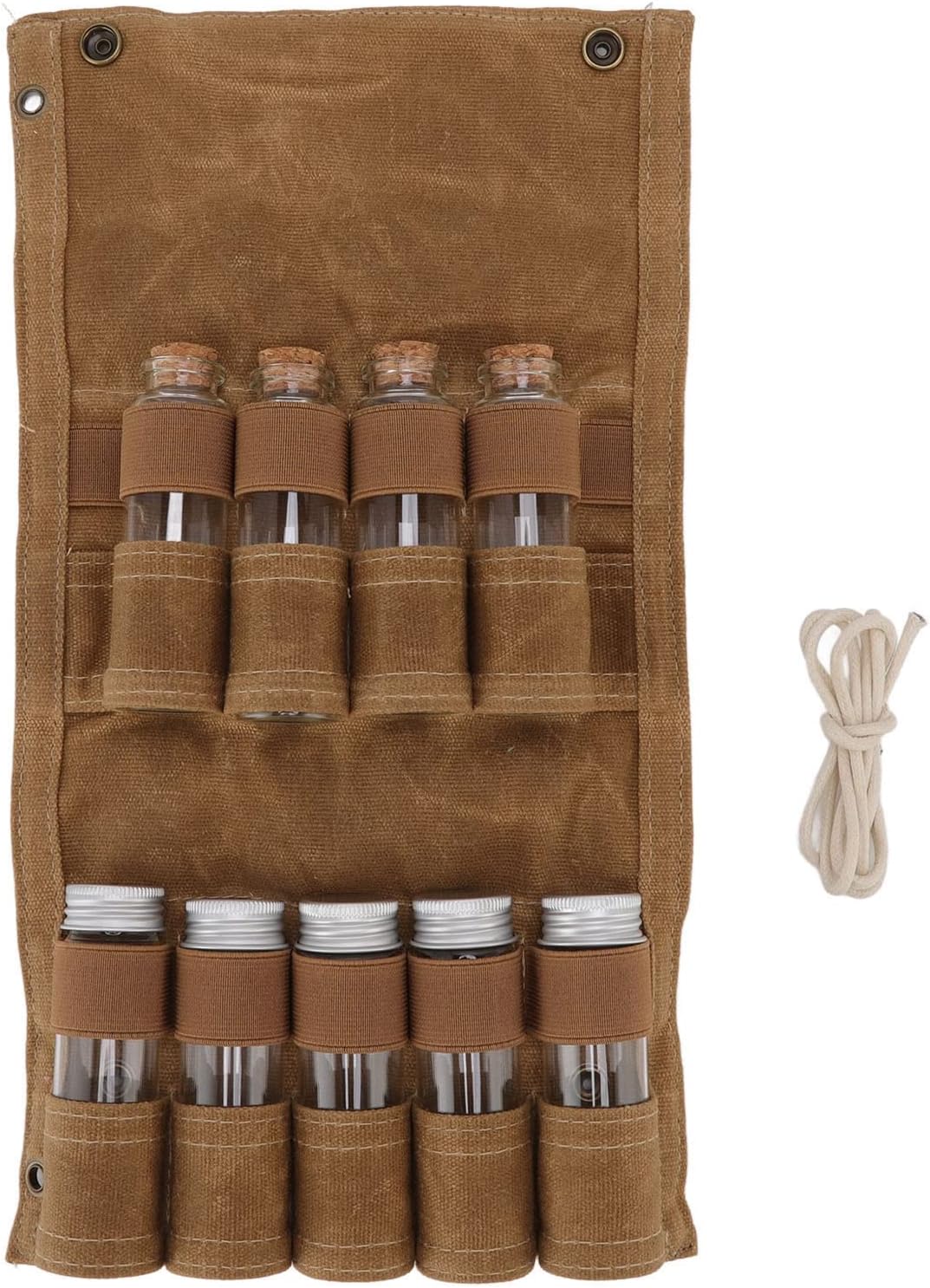 Camping-Gewürz-Set, Reise-Gewürz-Set, Gewürzbehälter für Camping, Gewürzflaschen-Tasche, Nasswachs-S