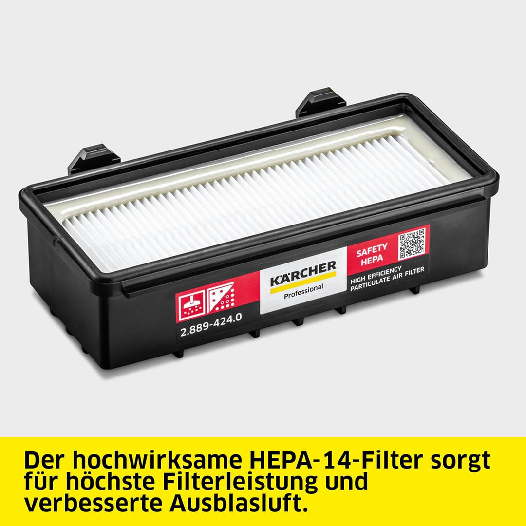 Kärcher Trockensauger T 15/1 ADV HEPA, für Textil- und Hartböden, 15-l-Behälter, Leistung: 585 W, Sc