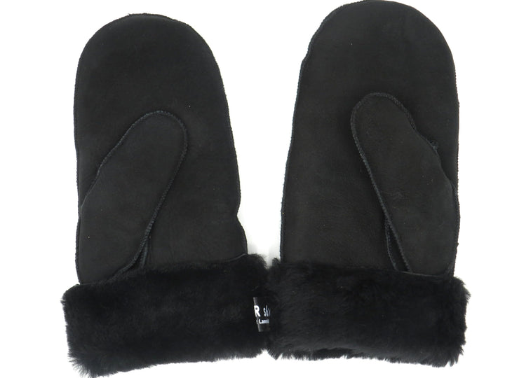 Lammfell Handschuhe Fäustlinge, Fausthandschuhe aus Merino Lammfell, Cognac - braun - olive, Damen -