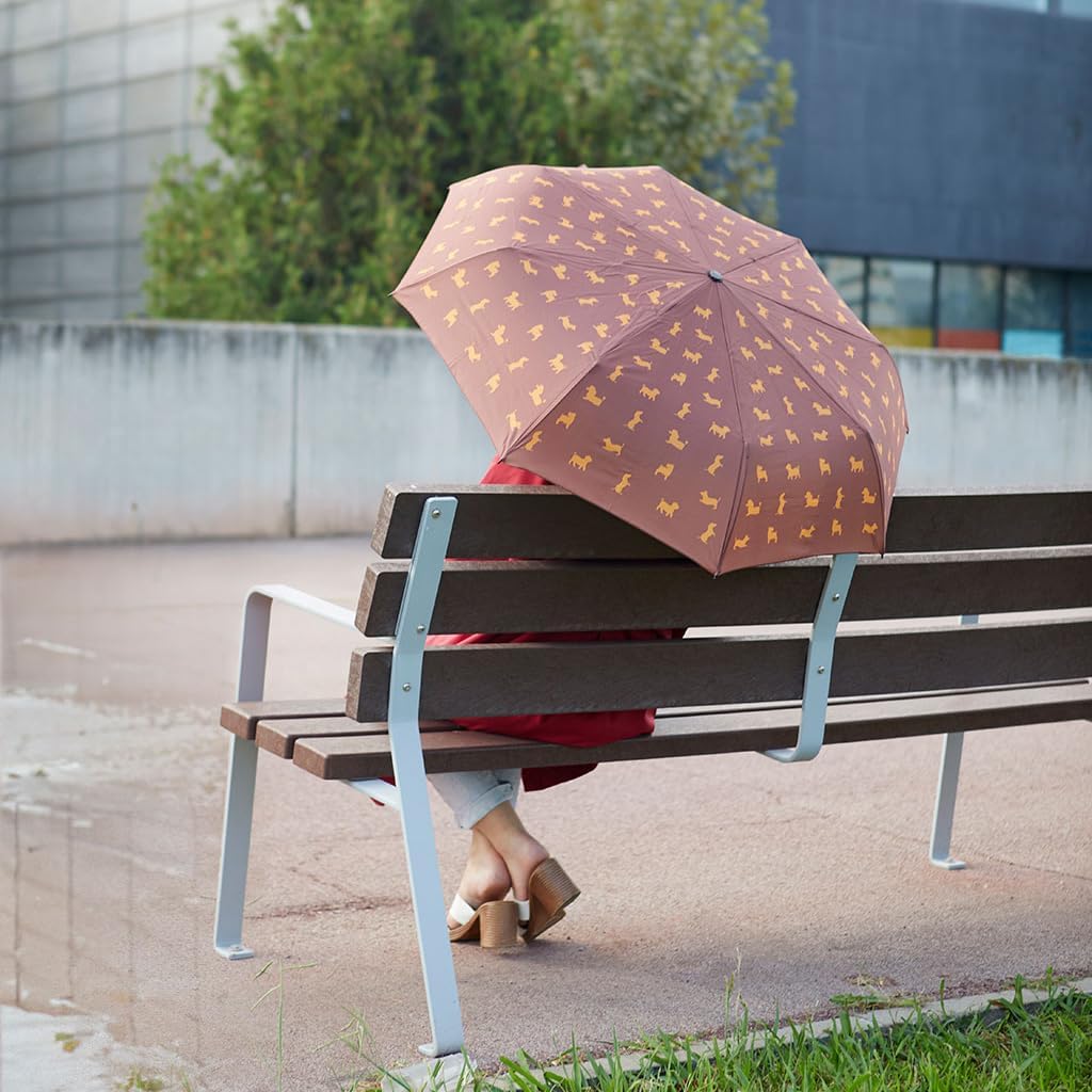 balvi Regenschirm Puppymbrella Farbe Braun Inklusive Neoprenhülle in Form eines Hundes Aus Nylon