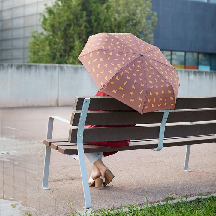 balvi Regenschirm Puppymbrella Farbe Braun Inklusive Neoprenhülle in Form eines Hundes Aus Nylon