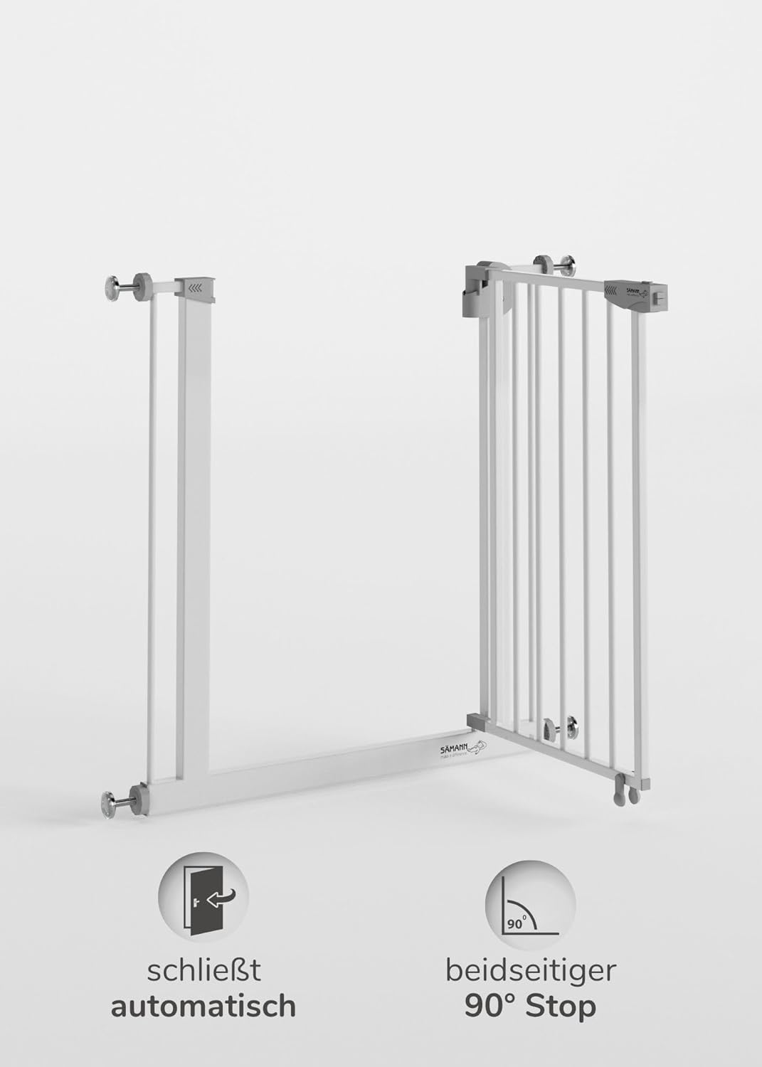 Sämann Türschutzgitter & Treppenschutzgitter zum Klemmen ohne Bohren - für Öffnungen von 75-145 cm -