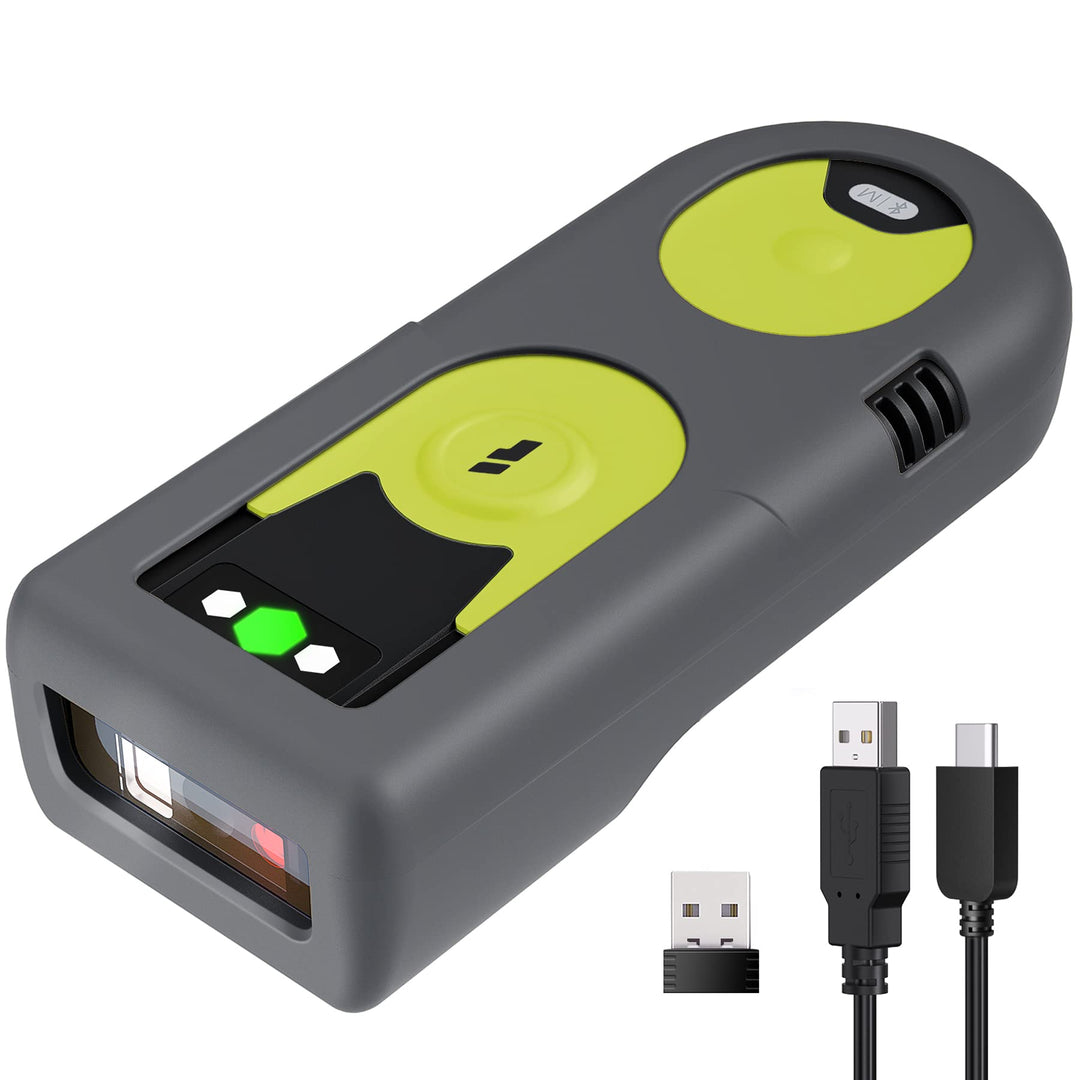 Inateck Barcode Scanner Bluetooth 2D mit 2,4Ghz USB Adapter, liest Barcodes von Bildschirmen, Exklus
