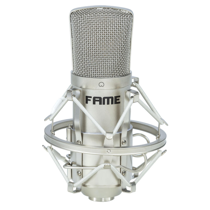 Fame Audio Studio CM1 Grossmembran Kondensatormikrofon, Silber, Elektretkondensator, Nieren-Richtcha