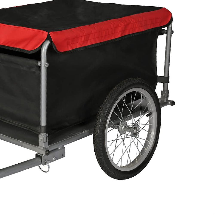 Wiltec Fahrrad Lastenanhänger bis 65 kg mit umklappbarer Deichsel & Schnellkupplung