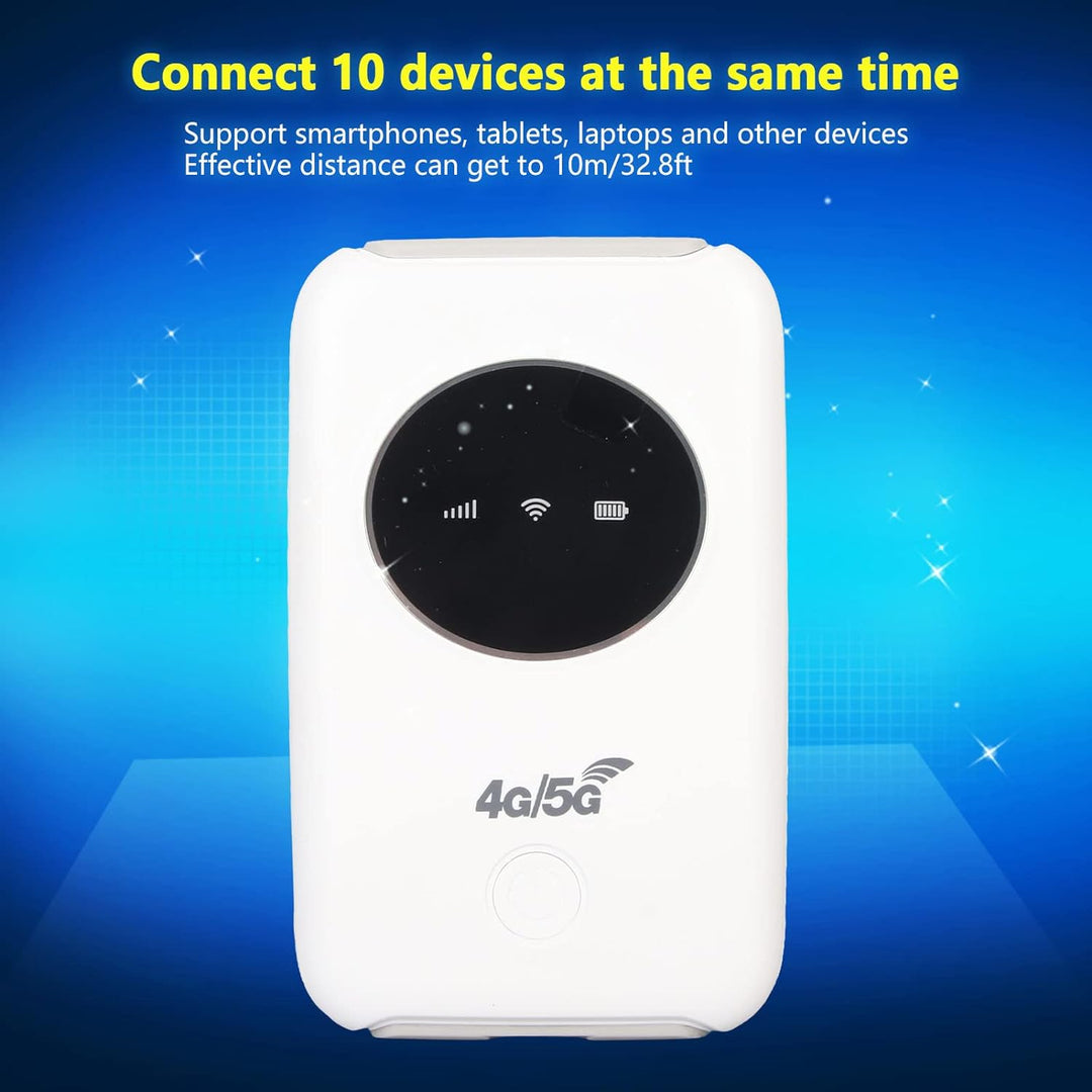 ciciglow Mobiler WLAN-Hotspot, Tragbarer USB-4G-LTE-entsperrter 5G-WLAN-Router 300 Mbit/s mit SIM-Ka