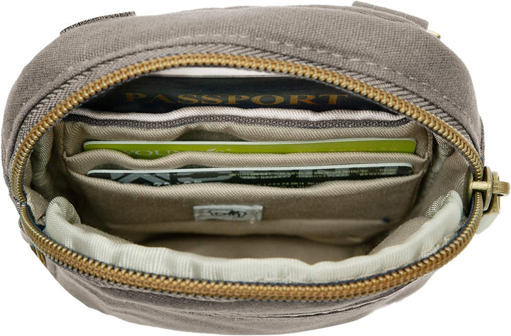 Travelon Unisex Anti-theft Courier Mini Crossbody Umhängetasche Einheitsgrösse Grau - Stone Gray, Ei