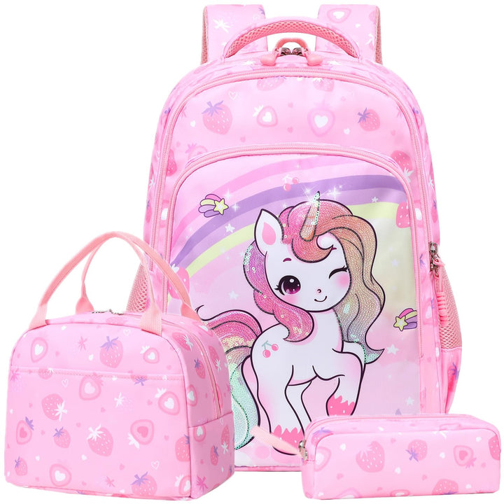 Jumpopack Schulrucksack Kinder Schultasche Schultaschen Einhorn Schulranzen Set Erdbeere Kinderrucks