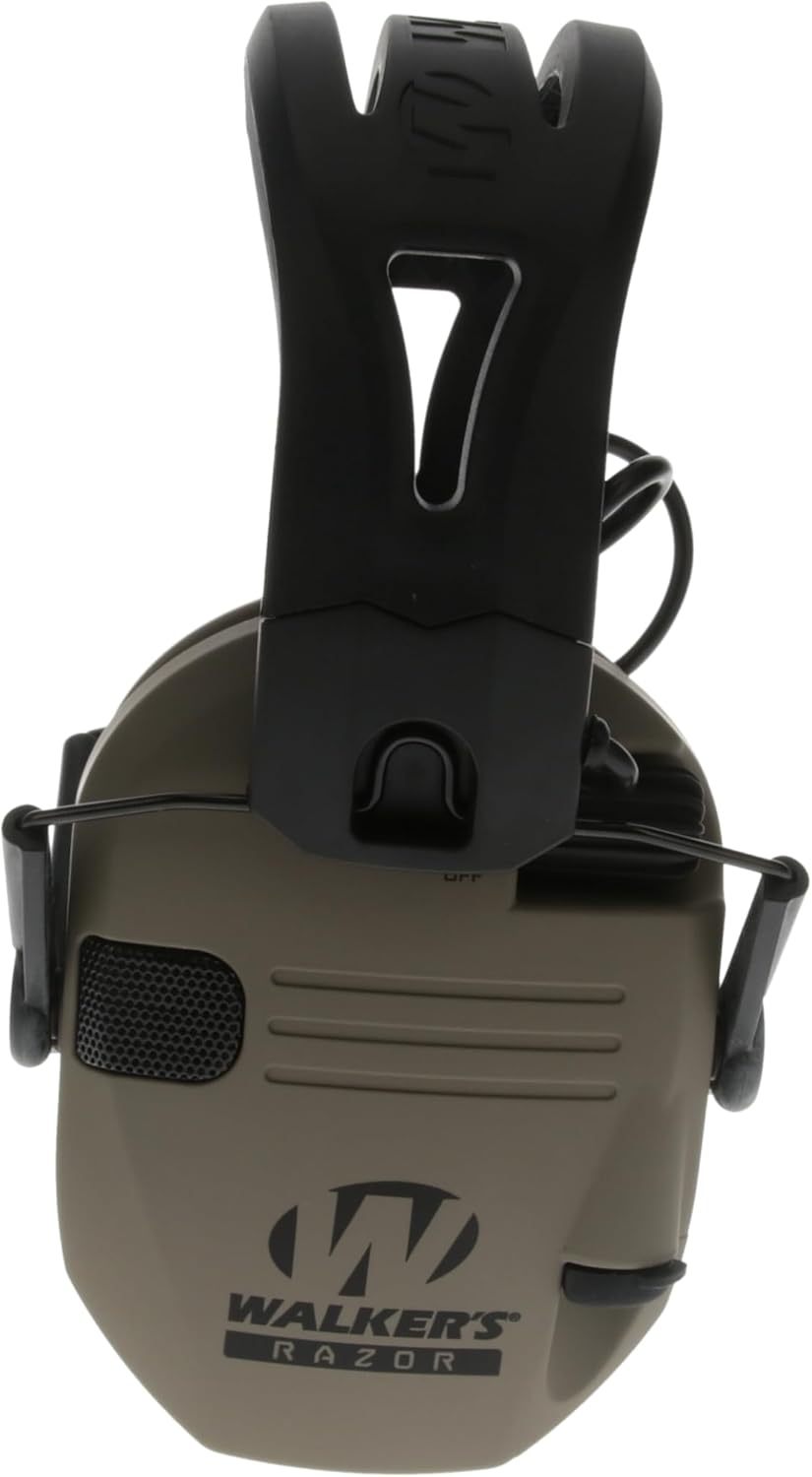 Walker's Razor Tacti-Grip-Ohrenschützer, flach, dunkle Erde, Hochleistungs-Silikonverbundstoff, ruts