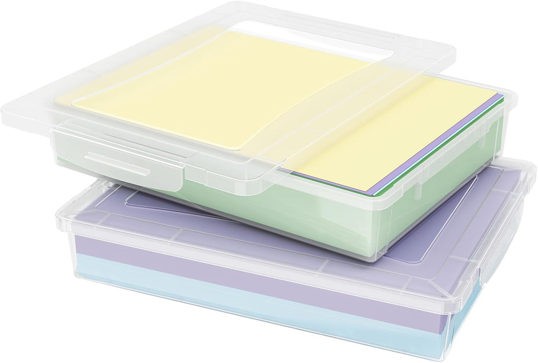 Lifewit 2 Pack Mehrzweck-Aufbewahrungsbox aus Kunststoff mit verriegelbaren Deckeln, A4 Papieraufbew
