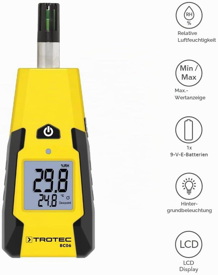 TROTEC BC06 Thermohygrometer Klimamessung Besstechnik Temperatur Luftfeuchte