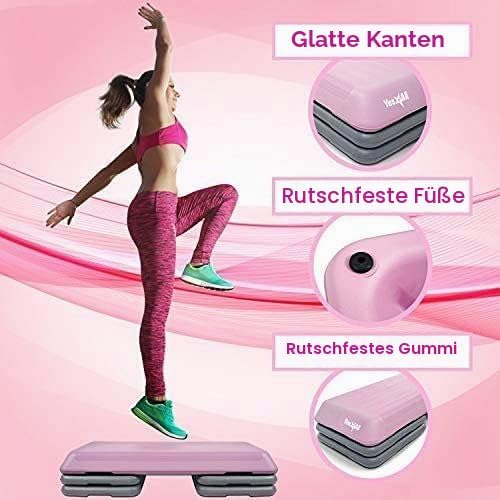 Yes4All Aerobic Stepper, Stepbench Aerobic-Fitness Steppbrett, Übung Workout Schritt Plattform mit 4