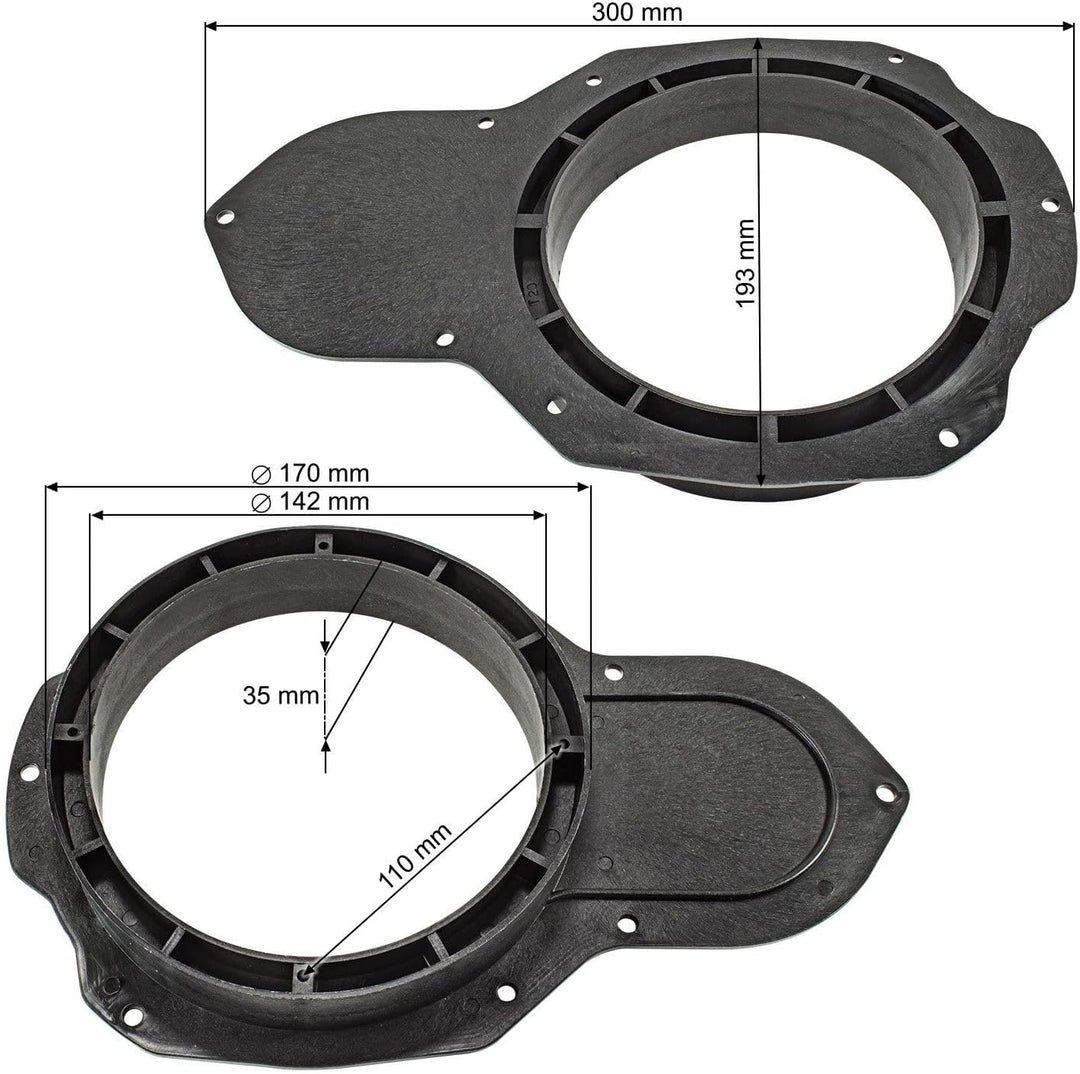 tomzz Audio 2857-021 Lautsprecherringe Adapter Halterungen kompatibel mit VW Passat 3C CC Fronttür f