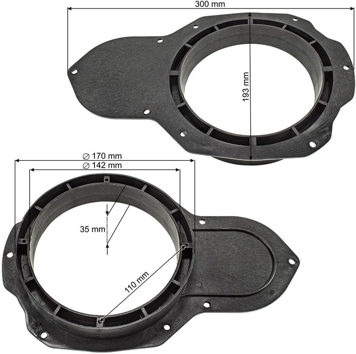 tomzz Audio 2857-021 Lautsprecherringe Adapter Halterungen kompatibel mit VW Passat 3C CC Fronttür f