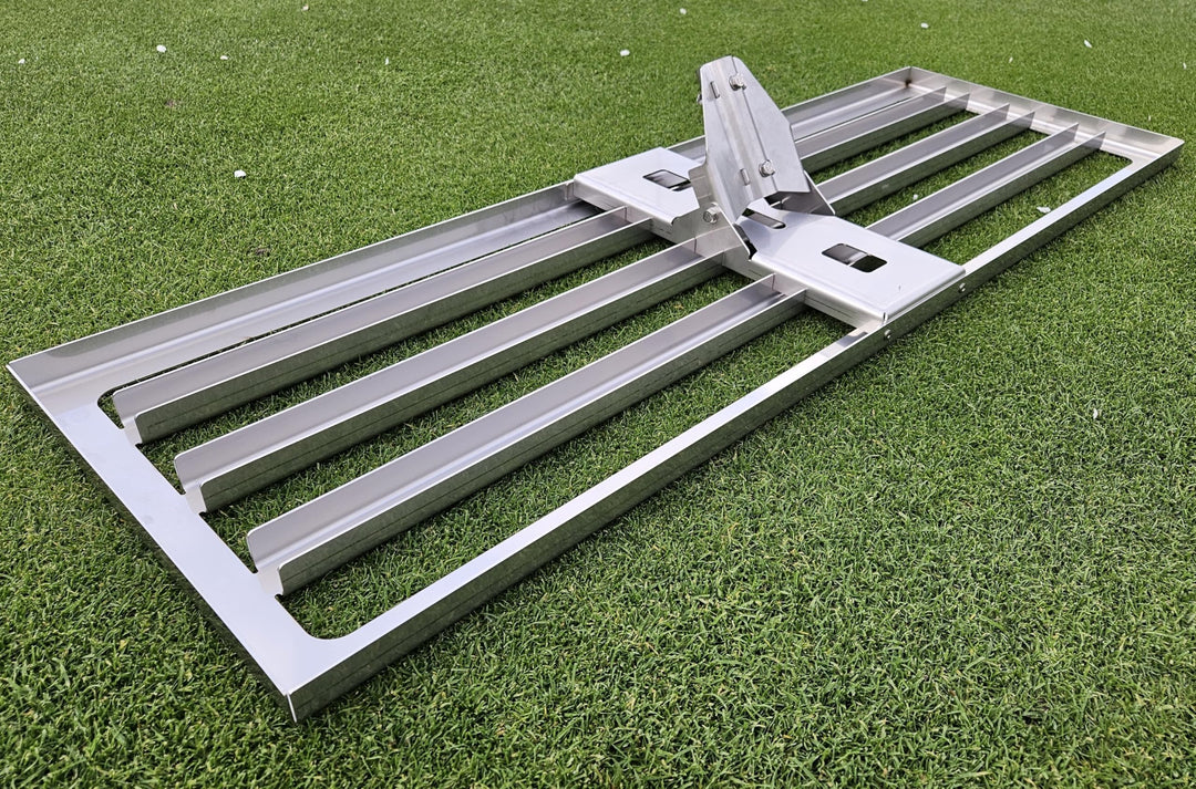 Edelstahl Rasenrakel L in 80cm Breite und 28mm Stielaufnahme 80cm + Stielaufnahme, 80cm + Stielaufna