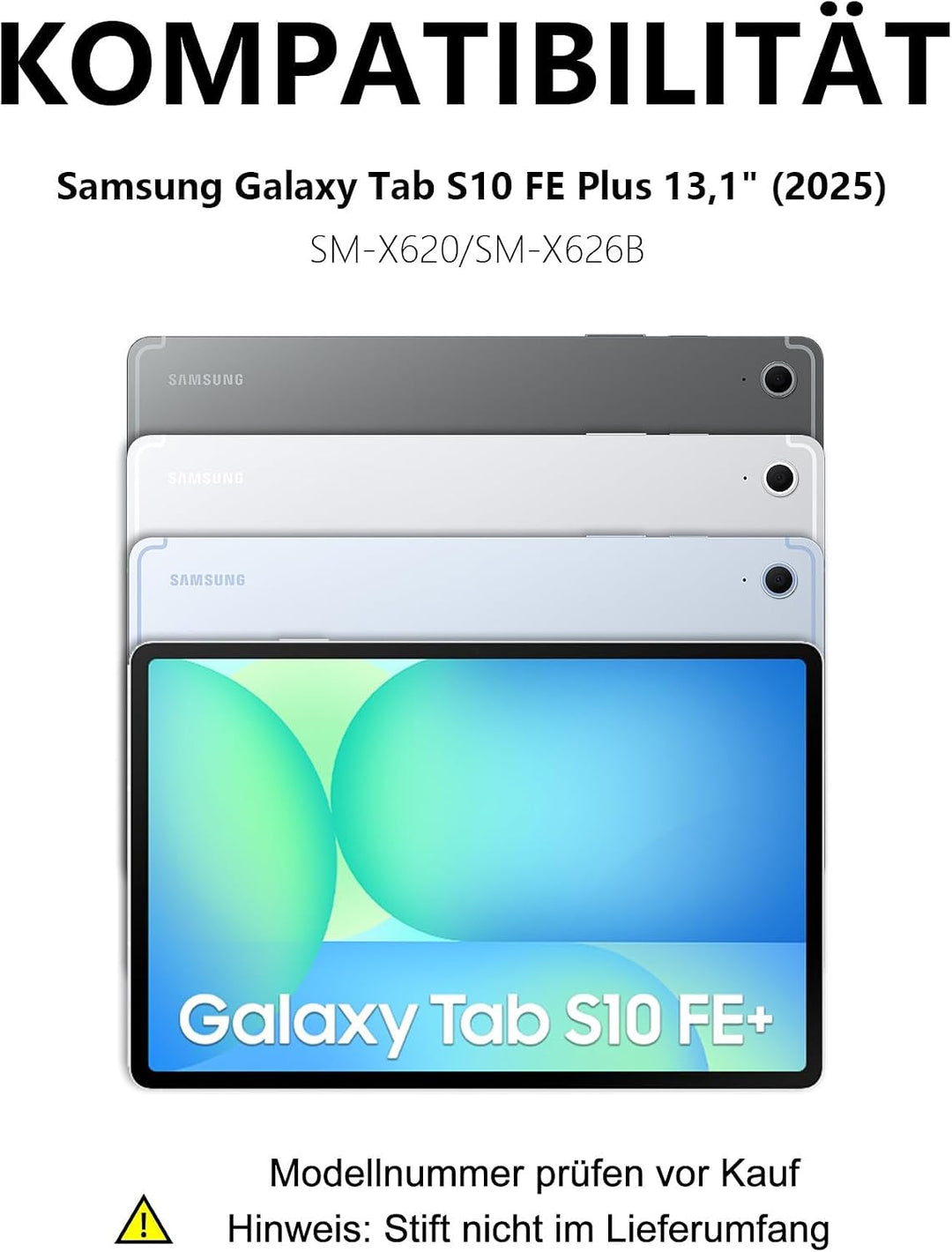 Für Tab S10 FE+ 13.1" Tastaturhülle mit Beleuchtung QWERTZ | Tastatur Hülle für Samsung Galaxy Tab S