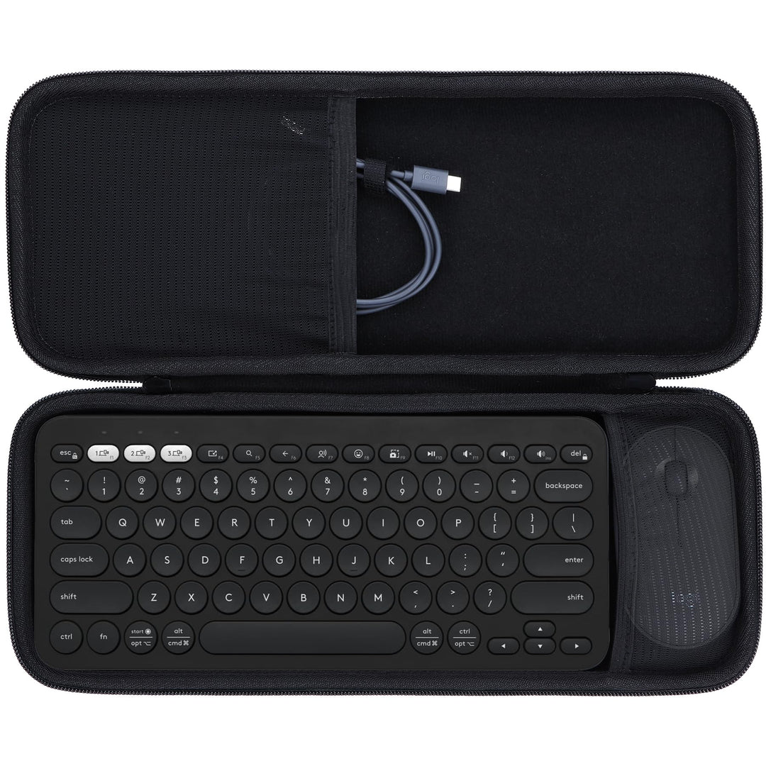 Hart Reise Schutz Hülle Etui Tasche für Logitech Pebble 2 Combo K380s K380 Tastatur und M350 Pebble