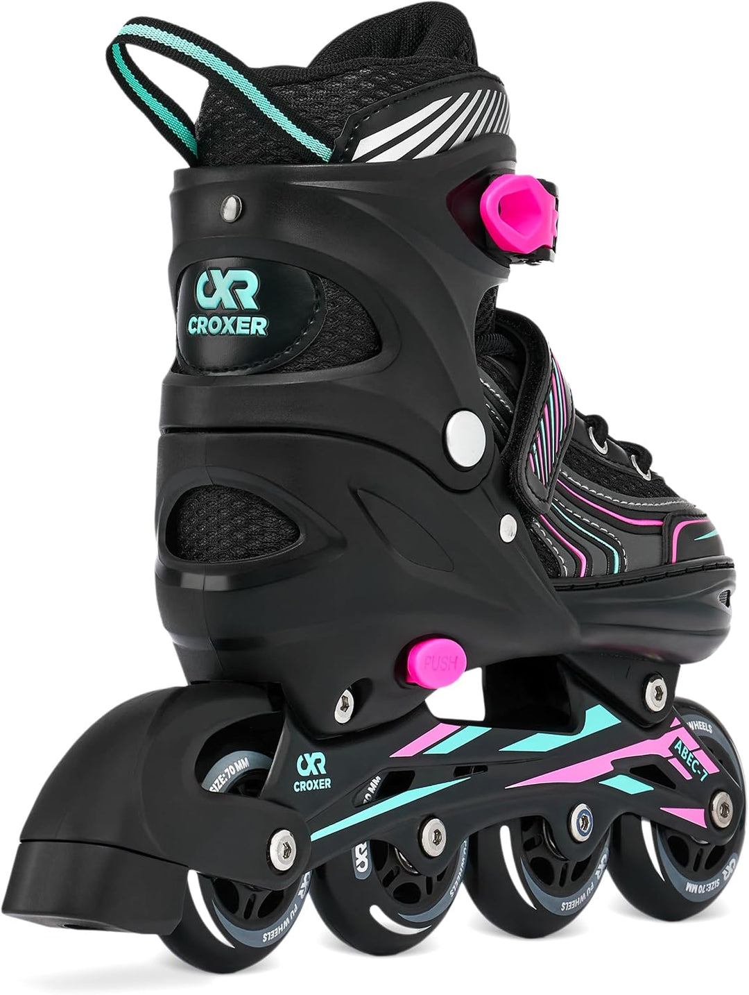 Optima Inline Skates Inliner für Kinder Erwachsene verstellbar 39-42 (24cm-26,5cm) Mint/Pink, 39-42