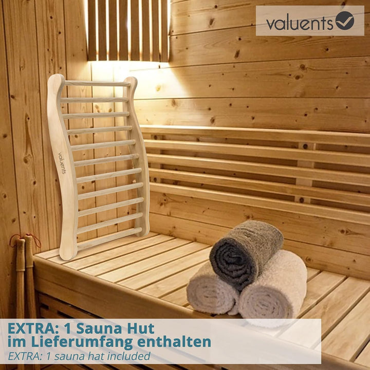 valuents Rückenlehne für Sauna &amp; Infrarotkabine – ergonomisch – Sauna Zubehör aus Kiefernholz – Saun