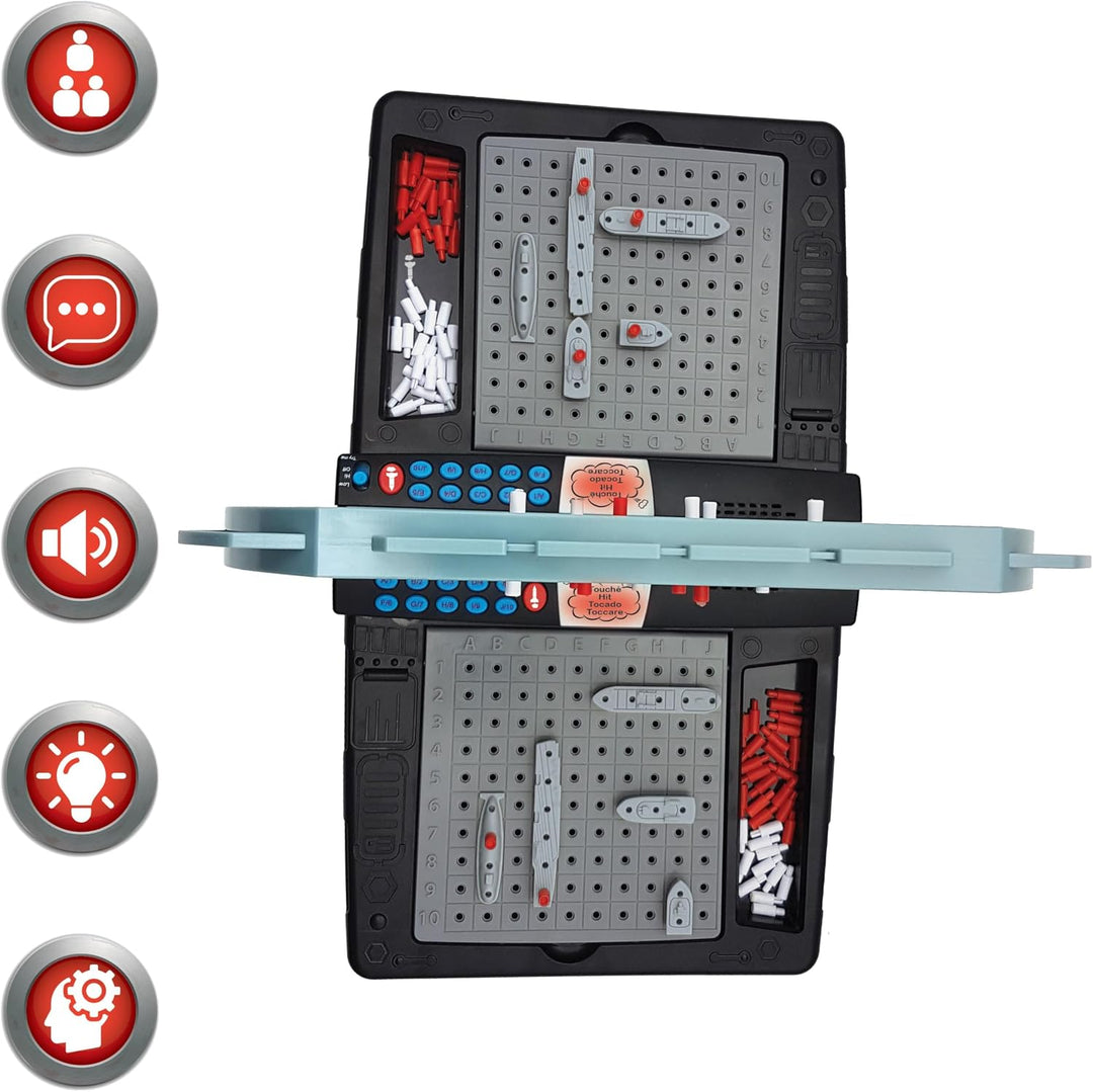 Lexibook, Sprechendes Schiffe versenken, GT2800LXB | FR/IT/NL/DE, 1-2 Spieler, interaktiv, Licht- un