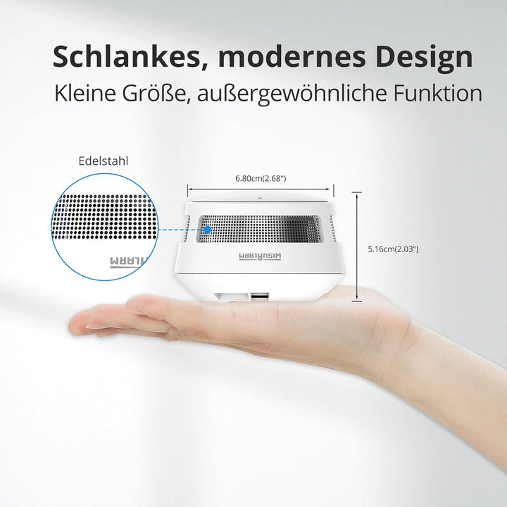 Rauchmelder, Rauchmelder 10 Jahre Batterie, Feuermelder mit Stummschaltfunktion aus der Ferne, Feuer