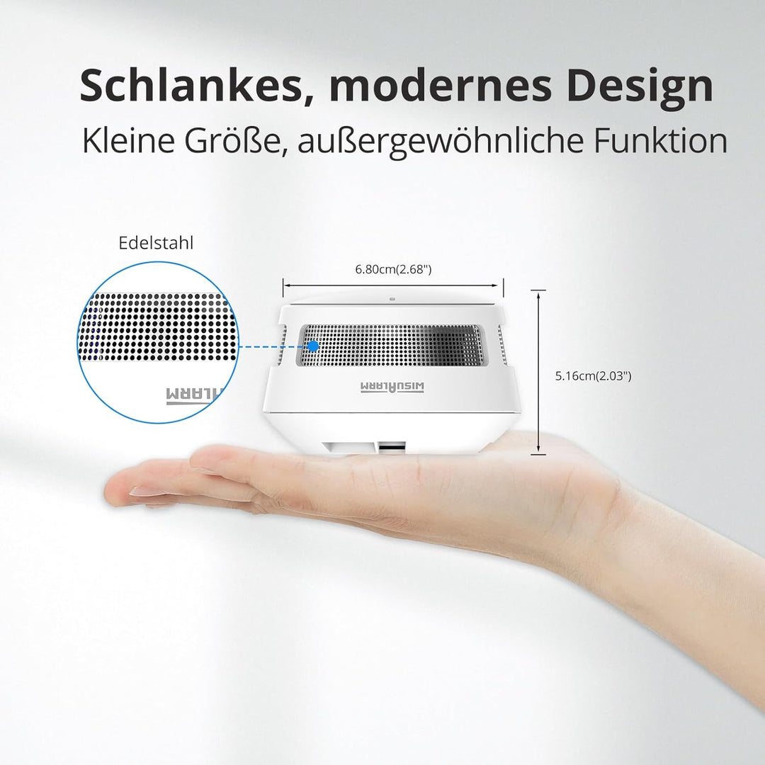 Rauchmelder, 10 Jahre Batterie, Rauchmelder für Zuhause, Feueralarm mit Stummschaltfunktion aus der
