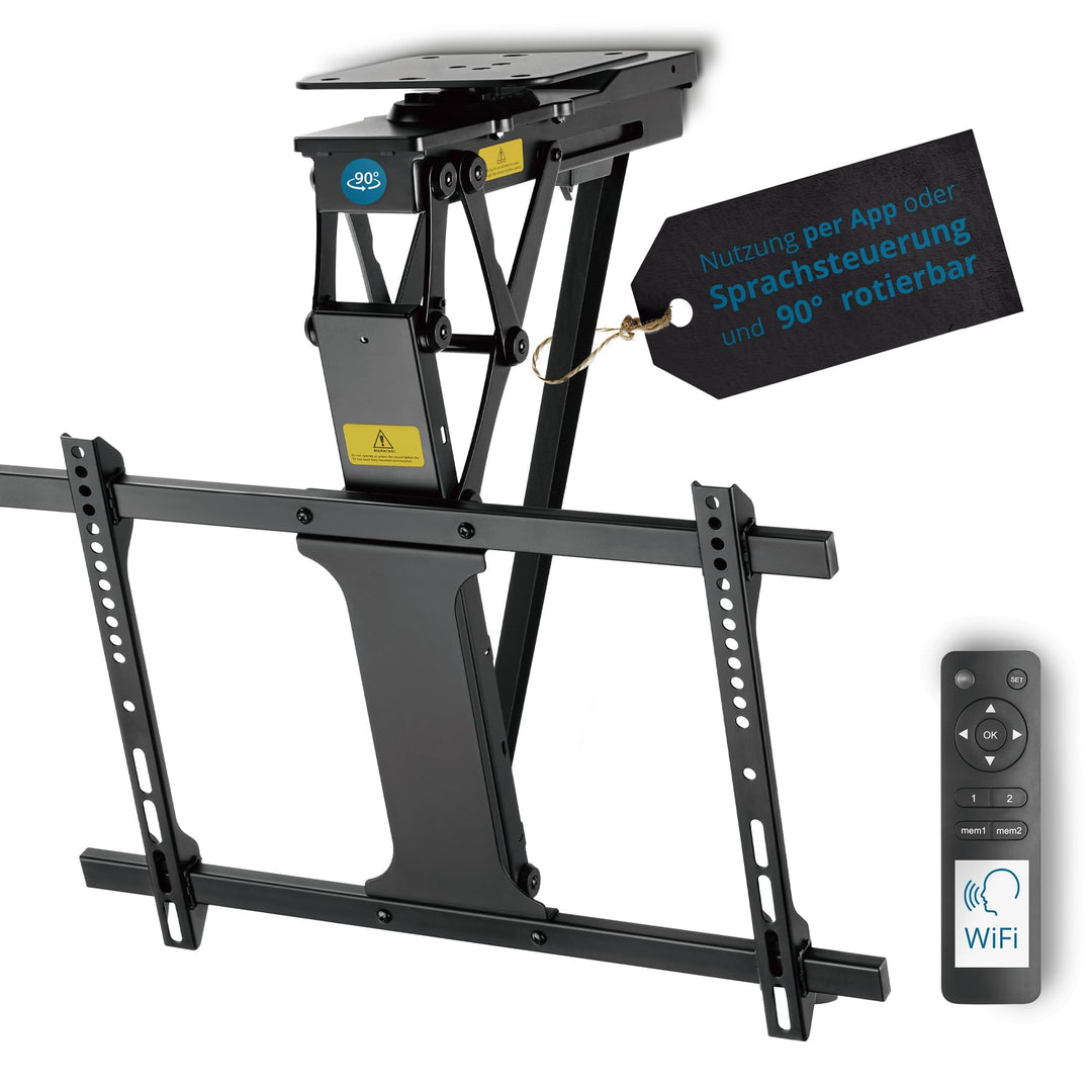 Xantron® DEHA-600E-Roto TV Deckenhalterung Elektrisch Klappbar Neigbar & Drehbar / 32-75 Zoll [Sprac