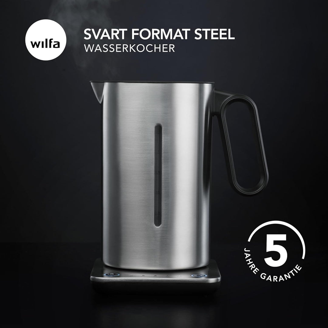 Wilfa Svart Format Wasserkocher / 1,25 Liter / 2.200 Watt/manuelle Temperaturregelung 40 bis 100 Gra
