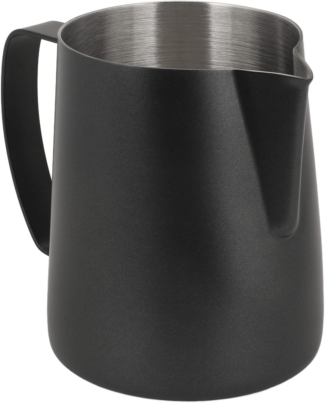 Milchaufschäumbecher aus Edelstahl, 700 Ml, Langlebiger Dampfkrug für Latte-Art-Enthusiasten (BLACK)