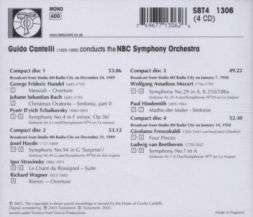 Die NBC Radiokonzerte Dezember, Audio-CD