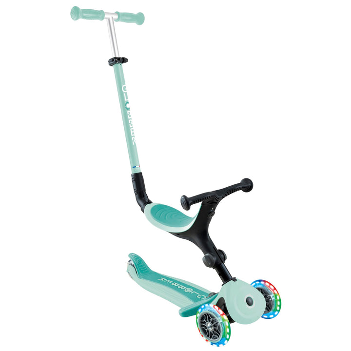 GLOBBER GO-UP Active Lights – 3 in 1 Dreirad, Laufrad und Scooter, 120/80 mm, 3-rädrig, höhenverstel