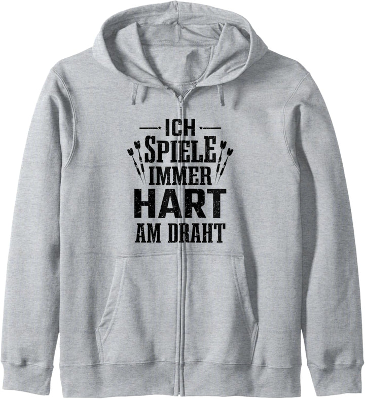 Darts Dartspieler Ich Spiele Immer Hart Am Draht Dart Kapuzenjacke
