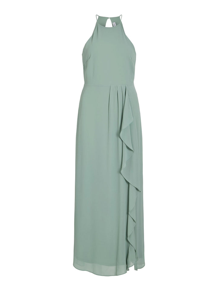 Vila Damen Vimilina S/L Maxi Dress/Su-Noos Kleid 34 Green Milieu, 34 Green Milieu