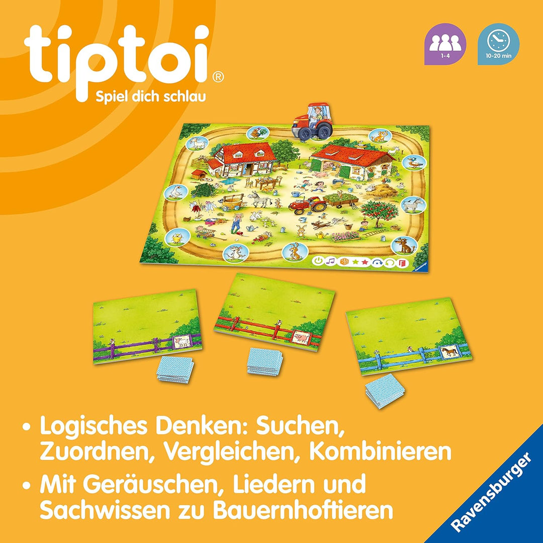 Ravensburger tiptoi Spiel 00125 Rätselspass auf dem Bauernhof - Lernspiel ab 3 Jahren, lehrreiches L