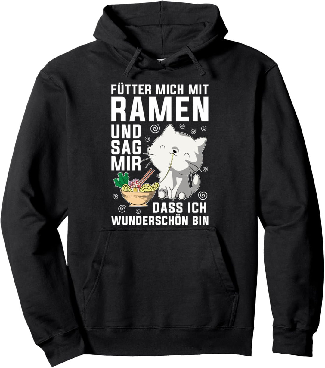 Anime Kawaii Katze Japanische Nudelsuppe Lustiges Ramen Pullover Hoodie
