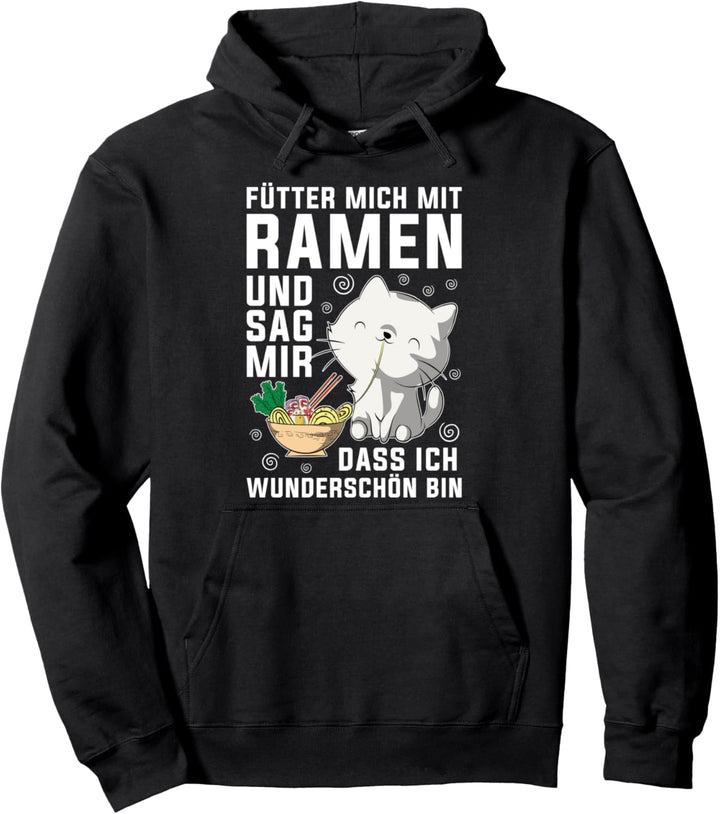 Anime Kawaii Katze Japanische Nudelsuppe Lustiges Ramen Pullover Hoodie