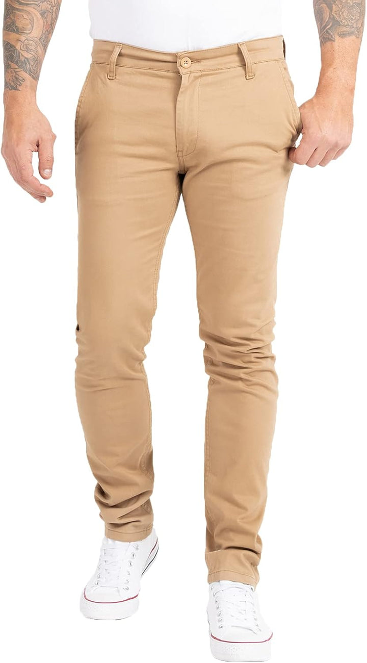 Indumentum Chino Hose Basic Slim Fit IS-305 38W / 32L Dunkelbeige, 38W / 32L Dunkelbeige