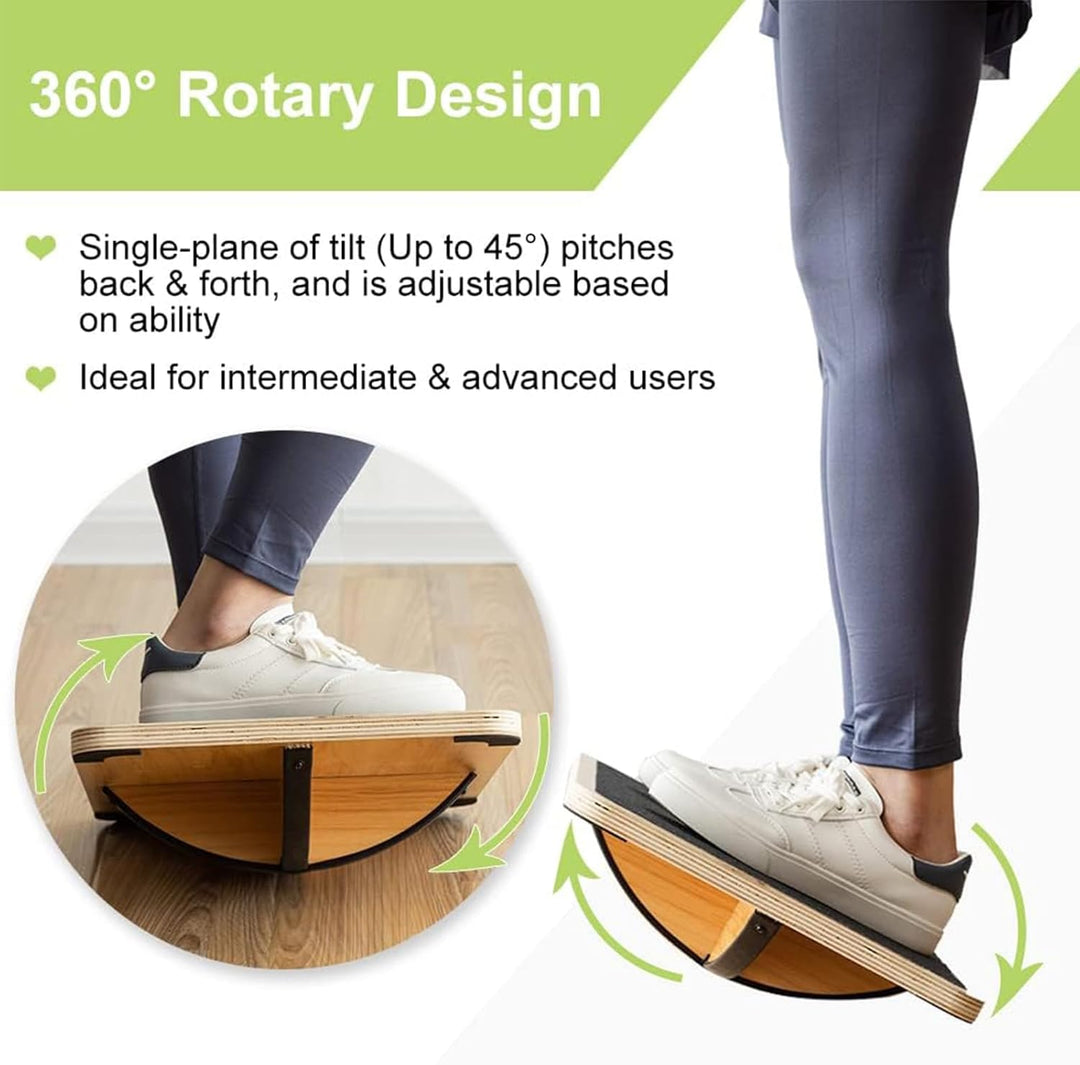 StrongTek Professional Wooden Balance Board, Rocker Board, Wood Standing Desk Accessory, Balancing B