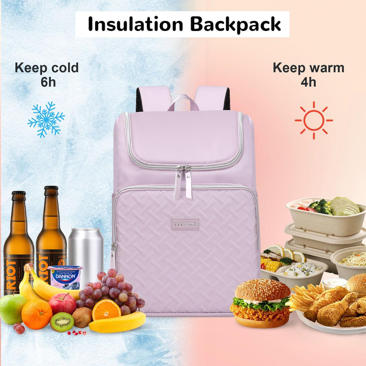 17L Kühlrucksack Damen, Thermo Rucksack Klein, Thermo Kühltasche Rucksack für Camping Picknick Stran