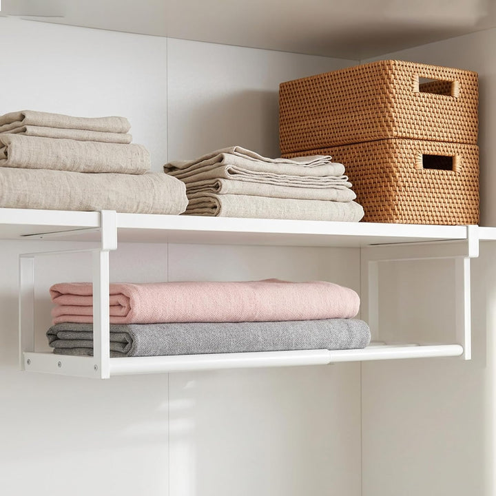 Ausziehbares Hängeschuhregal, Verstellbar 40–70 cm, Karbonstahl Schuhorganiser zum Einhängen, Platzs