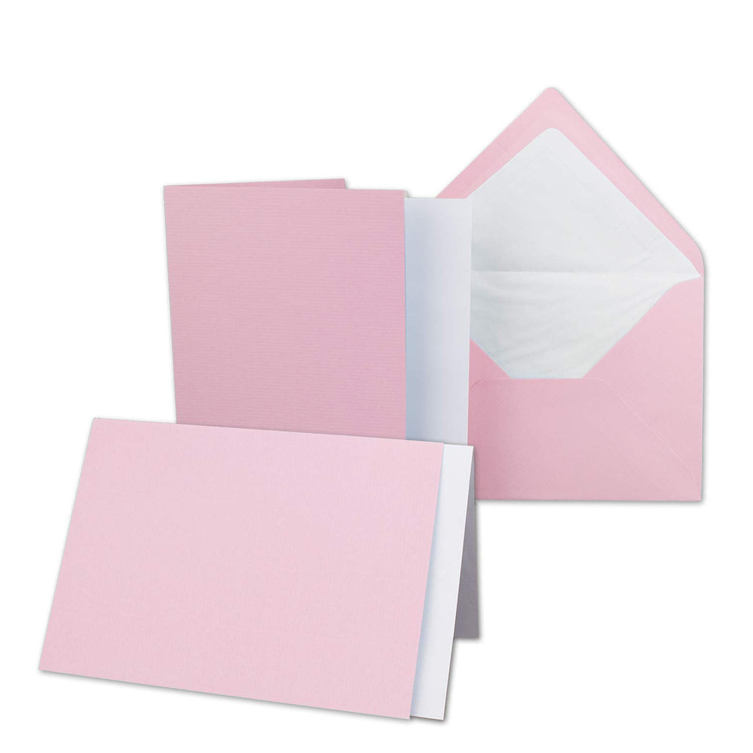 100x Karten-Set DIN B6-12 x 17 cm - 120 x 170 mm - Falt-Karten mit Brief-Umschlägen &amp; Einlege-Blätte