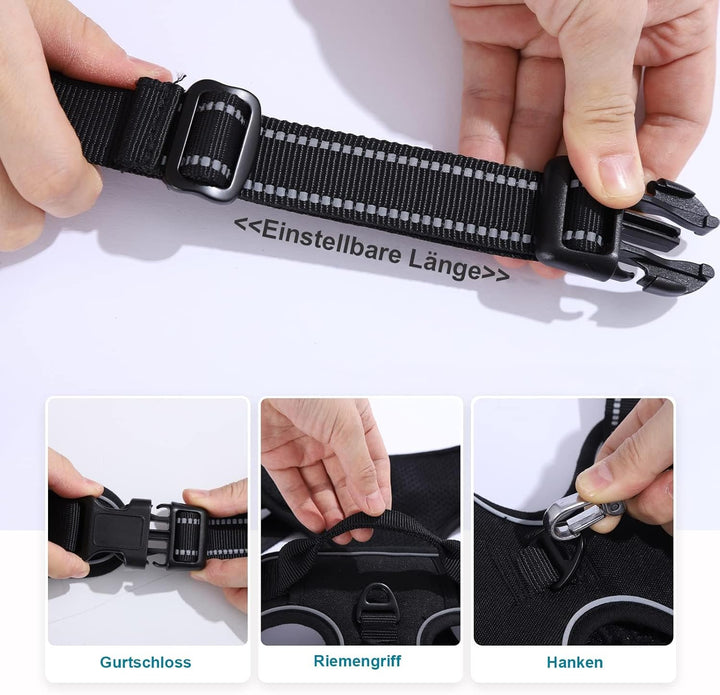 FullBerg® Hundegeschirr für Kleine, mittelgrosse und grosse Hunde Anti Zug Geschirr No Pull Sicherhe